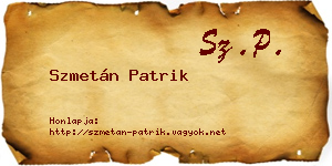 Szmetán Patrik névjegykártya