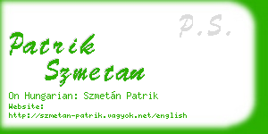 patrik szmetan business card